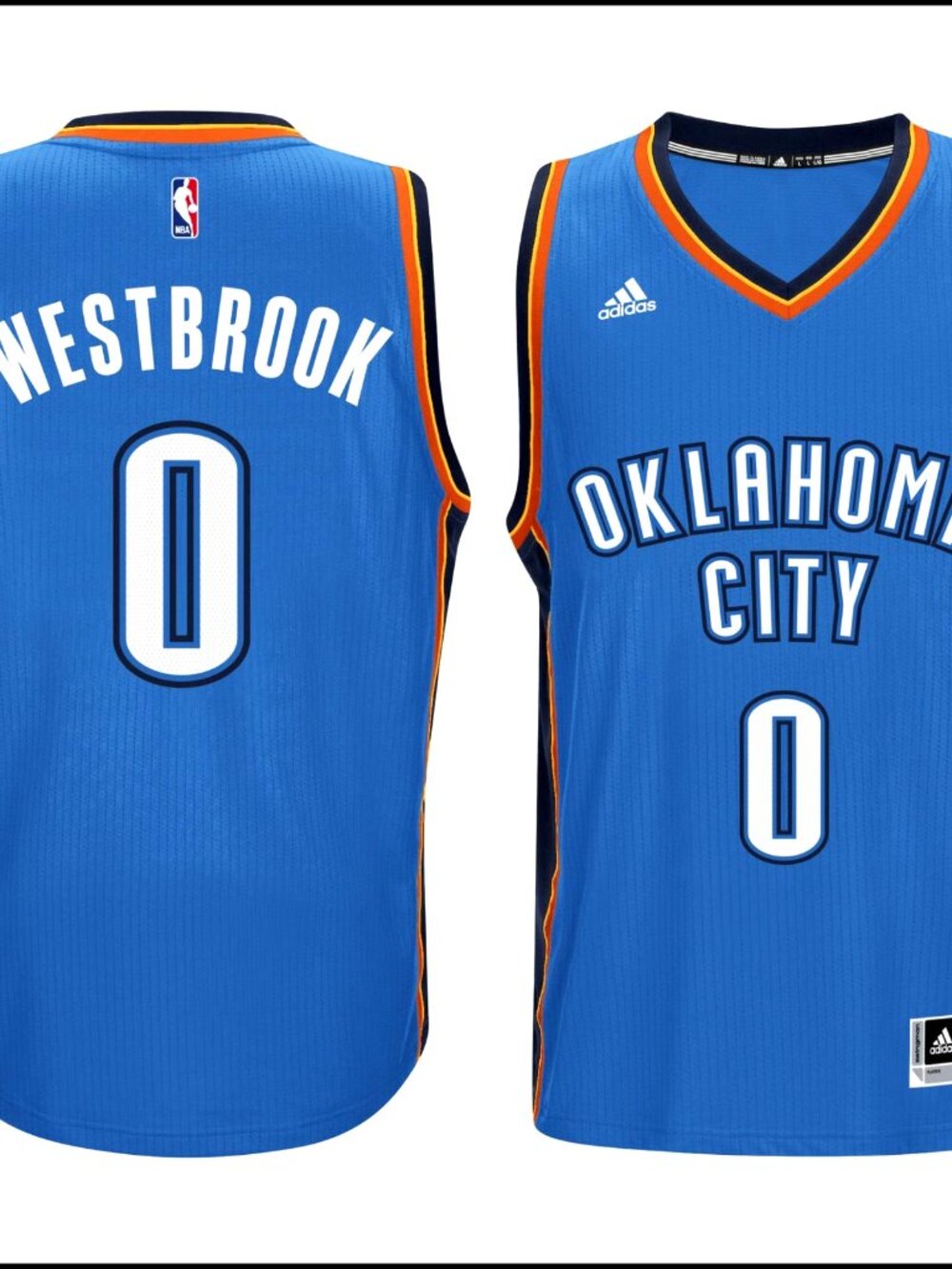 Men's Adidas Swingman Jersey Oklahoma City Thunder Westbrook #23- Size 4XL +2"